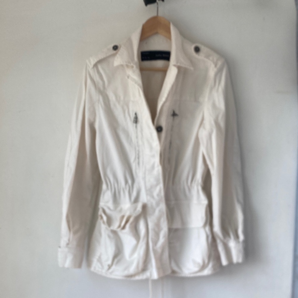 Zara S Off-White Utility Jacket